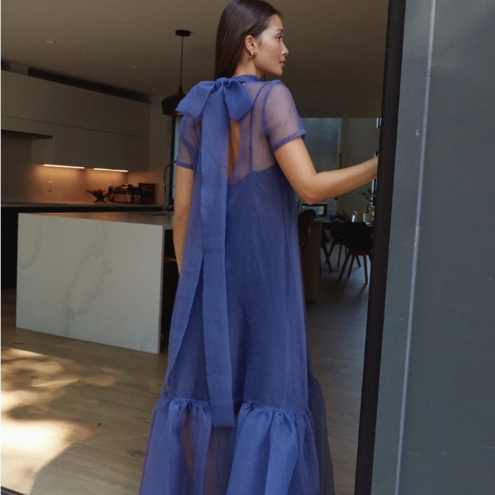 Blue Sheer Maxi Dress